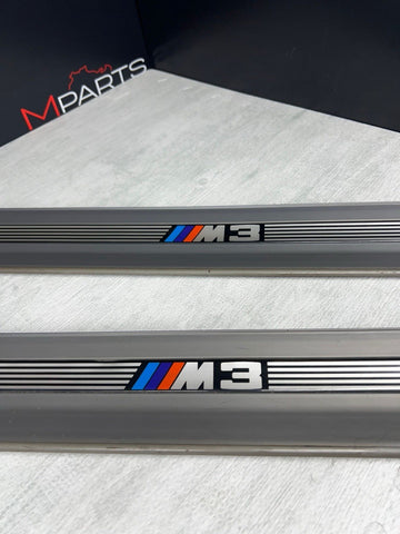 96-99 BMW E36 M3 Coupe Door Sills Trims Pair Dove Grey OEM