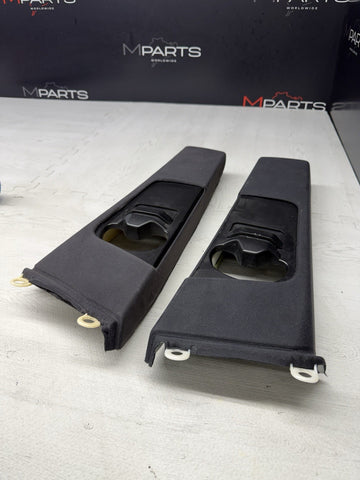 BMW 01-06 E46 Coupe B Pillar Pillars Trims Column Covers Pair Black