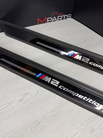 19-21 OEM BMW F87 M2 Competition Front Scuff Plates Door Sills Cover Trims Pair