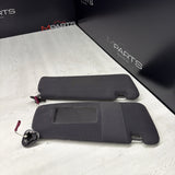 01-06 BMW E46 M3 Coupe Right Left Sun Visors Shade Mirror Black OEM *Peel*