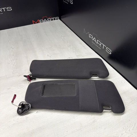 01-06 BMW E46 M3 Coupe Right Left Sun Visors Shade Mirror Black OEM *Peel*