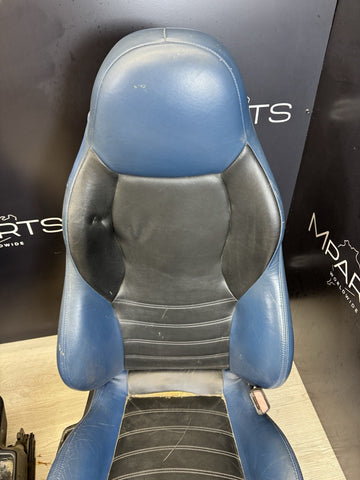 98-02 BMW Z3M Convertible Interior Front Heated Seats Blue / Black *Notes*