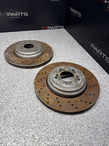 08-13 BMW E90 E92 E93 M3 Rear Used Drilled Brake Discs Rotors
