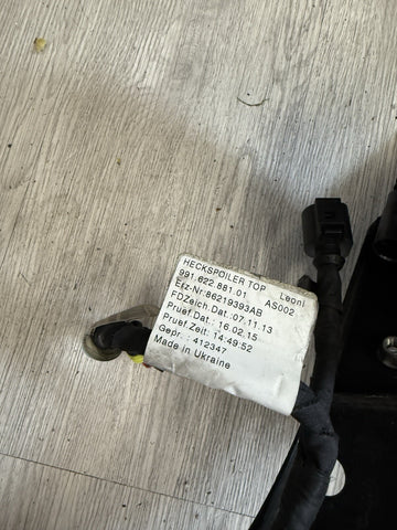 14-16 PORSCHE 911 991 TURBO S COUPE COMPLETE ACTIVE AERO REAR SPOILER