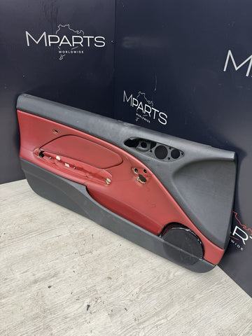 01-06 BMW E46 M3 FRONT LEFT DRIVER SIDE DOOR PANEL CARD IMOLA RED OEM