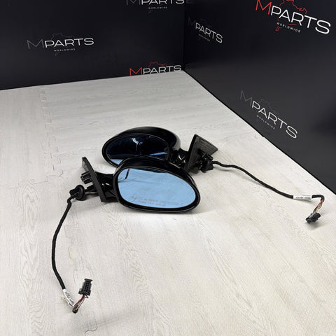 01-06 BMW E46 M3 Side View Door Mirrors Pair Jet Black *Sun Fading*