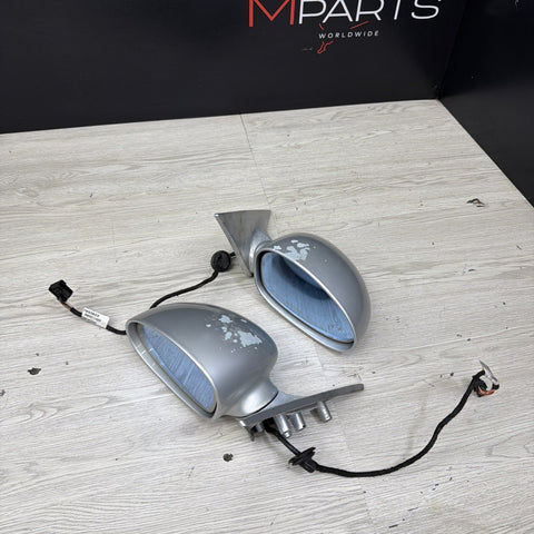 01-06 BMW E46 M3 Side View Door Mirrors Pair Titanium Silver *Notes*