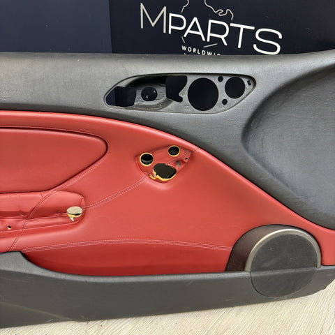 01-06 BMW E46 M3 FRONT LEFT DRIVER SIDE DOOR PANEL CARD IMOLA RED OEM