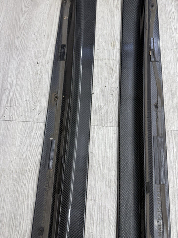 Carbon Fiber Rocker Panel Side Skirt Extensions 15-18 BMW F80 M3 Sedan