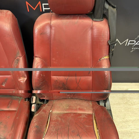 01-06 BMW E46 M3 Convertible Interior Front Heated Seats Imola Red *Notes*