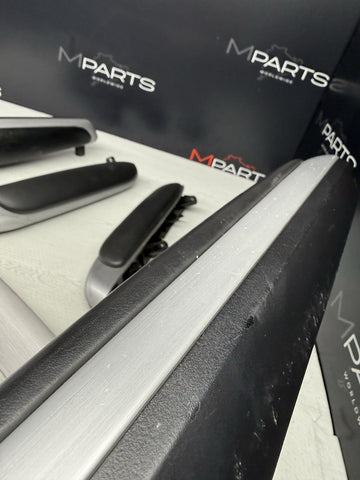 01-06 BMW E46 M3 Coupe Interior Armrests Trim Set Brushed Aluminum *Tab