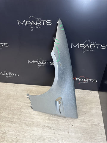 08-13 BMW E92 E93 M3 Left Driver Fender Panel Silver 41358042831 *Cracks