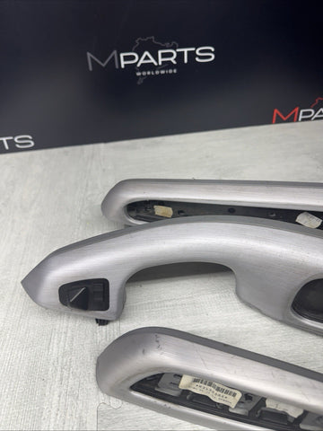 01-06 BMW E46 M3 Convertible Interior Armrests Trim Set Brushed Aluminum *Notes*