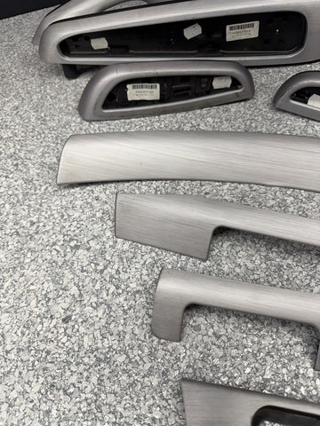 01-06 BMW E46 M3 Convertible Interior Armrests Trim Set Brushed Aluminum *Notes*