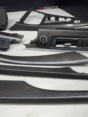 15-19 OEM BMW F12 LCI M6 Center Console Dash Vent Carbon FiberInterior Trim Set