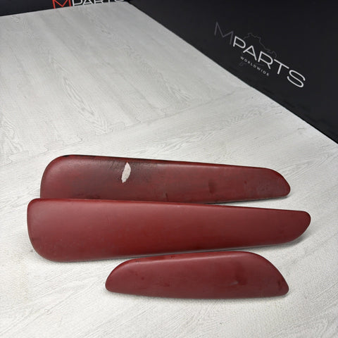 01-06 BMW E46 M3 Convertible Door Upper Arm Rest Armrest Pads Imola Red *Notes*