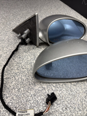 01-06 BMW E46 M3 Side View Door Mirrors Pair Titan Silver *Notes*