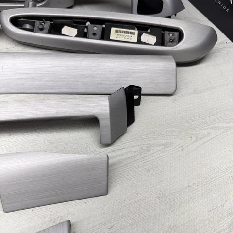 01-06 BMW E46 M3 Coupe Interior Armrests Trim Set Brushed Aluminum *Tab*