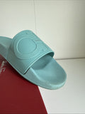 Salvatore Ferragamo Turquoise Blue Groove 17 Pools Slide Sandals Size 10 M