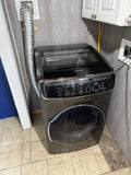 (PICKUP ONLY Samsung DVG60M9900V 27" Brushed Black Front Load Gas Dryer + Washer