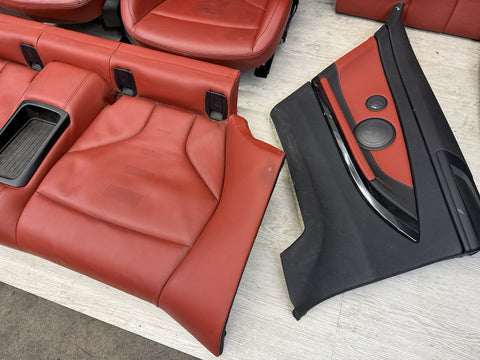 OEM BMW 15-20 F82 M4 Competition Seats & Panels Leather Red / Sakhir Orange
