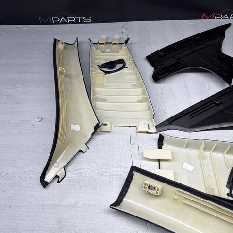 BMW E90 M3 08-11 SEDAN ABC BLACK PILLAR INTERIOR TRIM PANEL SET OEM