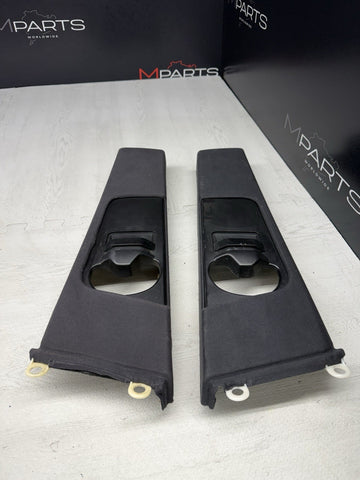 BMW 01-06 E46 Coupe B Pillar Pillars Trims Column Covers Pair Black