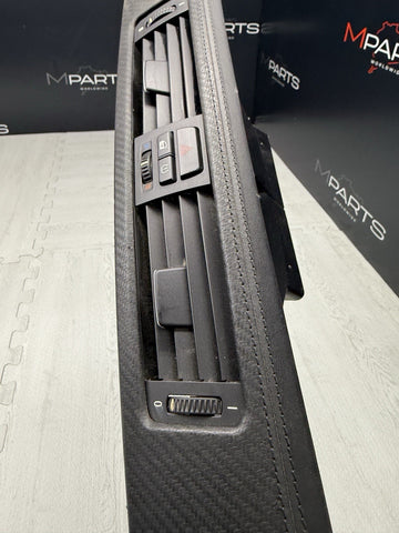 06-11 BMW E90 E92 E93 328 330 335 M3 DASH TRIM CARBON LEATHER 52850610 OEM