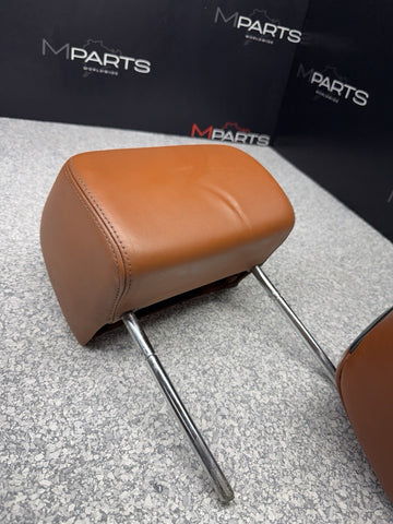 2001-2006 BMW E46 M3 Convertible Cinnamon Rear Headrests Head Rests Pair OEM