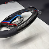 NEW 15-20 BMW F80 F82 F83 M3 M4 Carbon Fiber Steering Wheel Tri Color NO TRIM