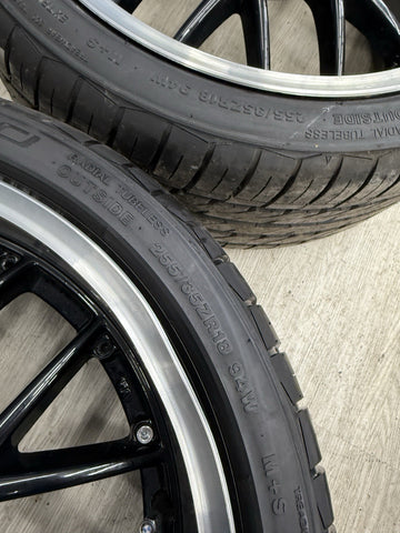 18" Gloss Black PSR Wheels Rims 18x9 ET45 BMW E46 M3 5x120 Square LM style