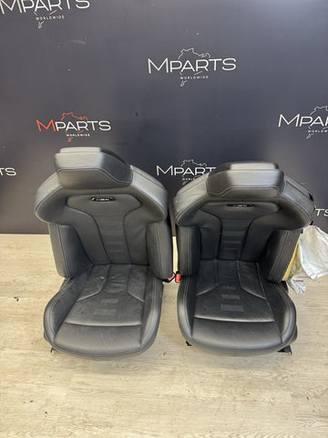 OEM BMW F82 M4 Front Driver Passenger Sport Seats Leather Merino Black *Notes*