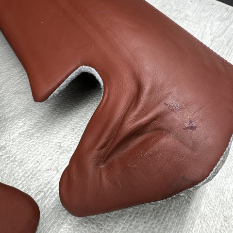 08-13 BMW E93 M3 Rear Fox Red Pair Leather Seat Side Bolsters *Creasing*