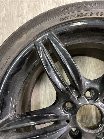 BMW 5 Series 19x8.5 Rim Wheel 5x120 5 Twin Spoke Gloss Black OEM 7842652