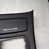 BMW E93 M3 08-13 Front Black Leather Manual Center Console Trim Assembly OEM