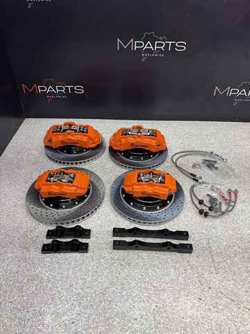 NEW 01-06 BMW E46 M3 BREMBO Big Brake Kit Orange Calipers Rotors Set Plug Play