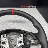 BMW 01-06 E46 M3 SMG Custom Leather Sides Flat Bottom Top Steering Wheel Red