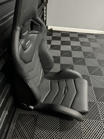 Recaro Black Leather with Carbon Weave Sub Belt Hole Sportster GT Seats