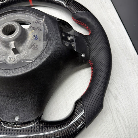 08-13 BMW E90 E92 E93 M3 OHC Carbon fiber Steering Wheel Red Stitched DCT
