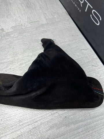 01-06 BMW E46 M3 EMERGENCY PARKING E BRAKE SUEDE BOOT TRI STITCH