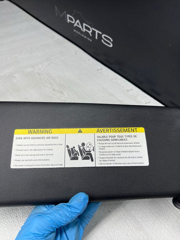 08-13 OEM BMW E92 328 335 M3 Coupe Right Passenger Sun Visor Black Vinyl