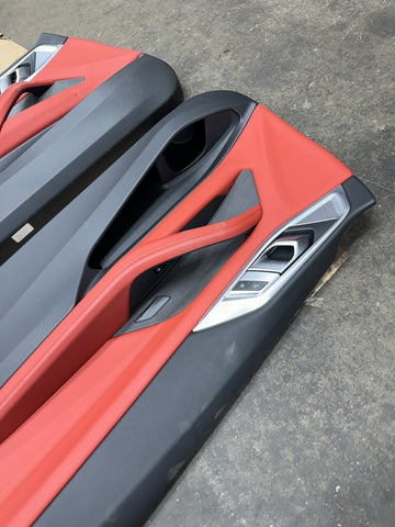 21-26 BMW G82 M4 Coupe Front & Rear Door Cards Panels 5143790492 Fiona Red