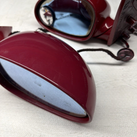 01-06 BMW E46 M3 Side View Door Mirrors Pair Imola Red *Notes*