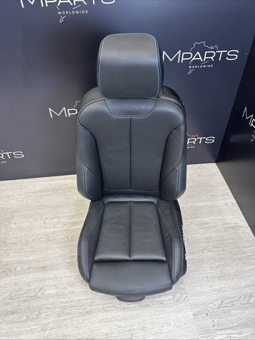 16-18 BMW F87 M2 Coupe Interior Front Left Driver Seat Black / Blue Stitching