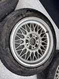 OEM BMW E28 E30 E38 Wheel Rims Tires Set Style 5 Silver 16" ET23 16x8 Square
