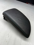 16-21 OEM BMW F87 M2 Center Armrest Tray Console Black Leather Blue Stitch