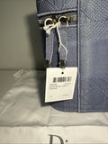 NEW Christian Dior Travel Oblique Embroidery Canvas Vanity Case Blue