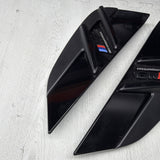 BMW 21-26 G80 M3 COMPETITION LEFT RIGHT FENDER GRILLS GRILLE BADGE BLACK