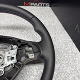 BMW 01-06 E46 M3 SMG Custom Leather Sides Flat Bottom Top Steering Wheel Red