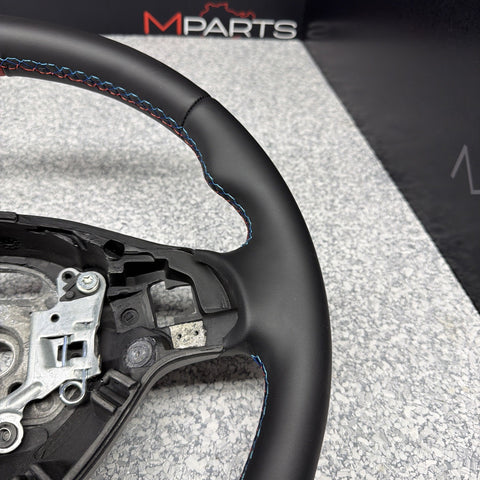 BMW 01-06 E46 M3 SMG Custom Leather Sides Flat Bottom Top Steering Wheel Red